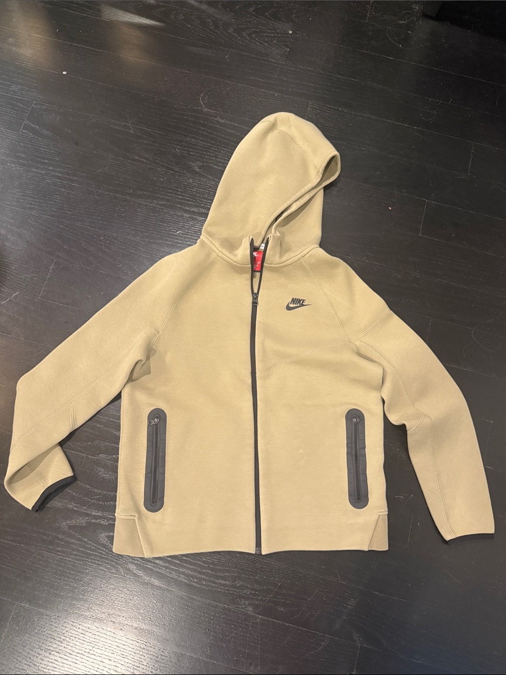 Nike Kids' Hooded Zip Jacket in Light Khaki